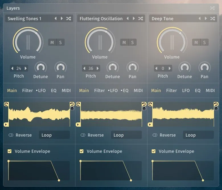 3 independent layers for blending